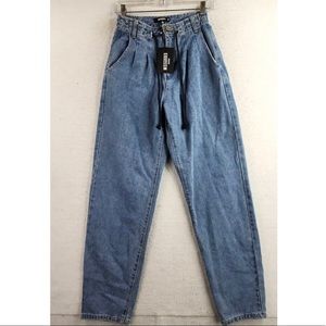Brand new Misguided Balloon Boyfriend Tie Waist Jeans